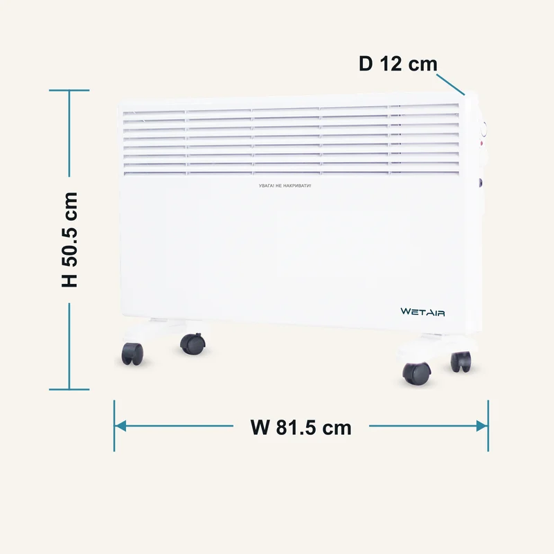 Формат і габарити Конвектор WetAir WCH-2000EW