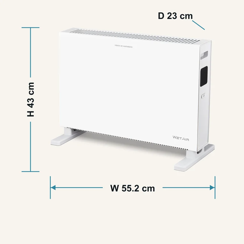 Формат і габарити Конвектор WetAir WCH-750-15AL-WIFI