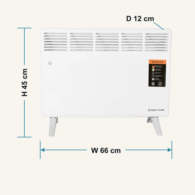 Формат і габарити Конвектор WetAir WCH-MA1500EW